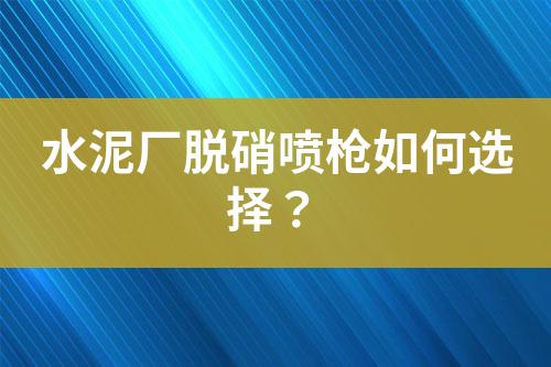 水泥厂脱硝喷枪如何选择？