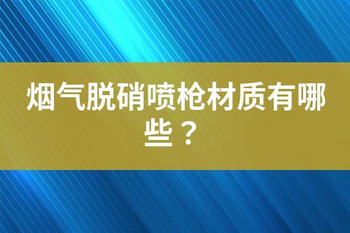 烟气脱硝喷枪材质有哪些？