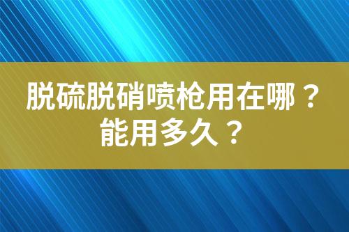 脱硫脱硝喷枪用在哪？能用多久？