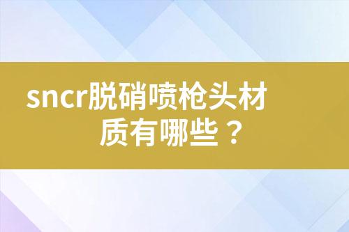 sncr脱硝喷枪头材质有哪些？