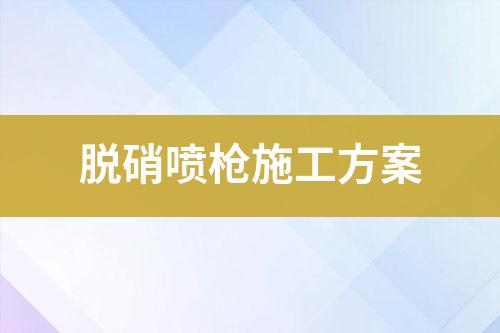 脱硝喷枪施工方案