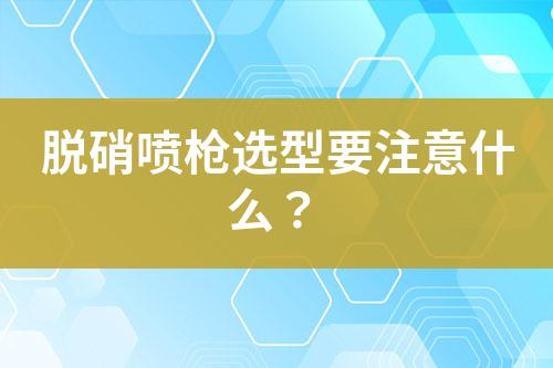 脱硝喷枪选型要注意什么？