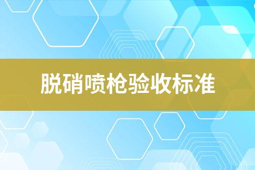 脱硝喷枪验收标准