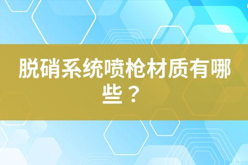 脱硝系统喷枪材质有哪些？