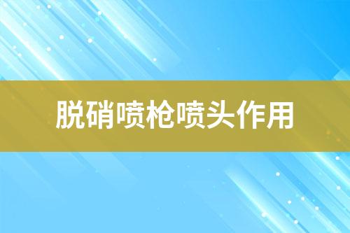 脱硝喷枪喷头作用