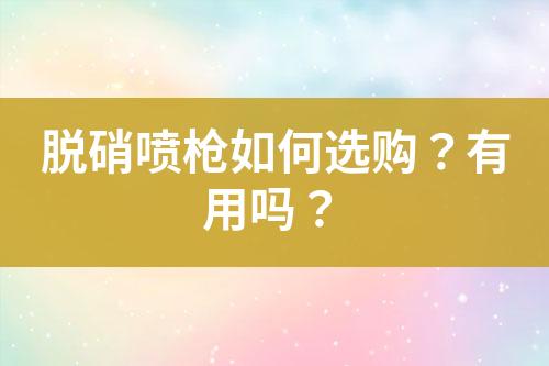 脱硝喷枪如何选购？有用吗？