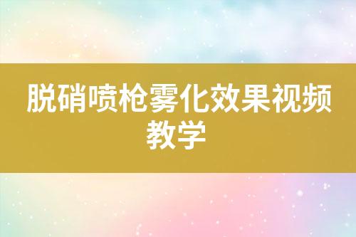 脱硝喷枪雾化效果视频教学