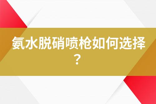 氨水脱硝喷枪如何选择？