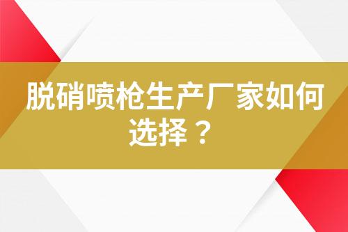 脱硝喷枪生产厂家如何选择？