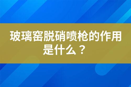 玻璃窑脱硝喷枪的作用是什么？